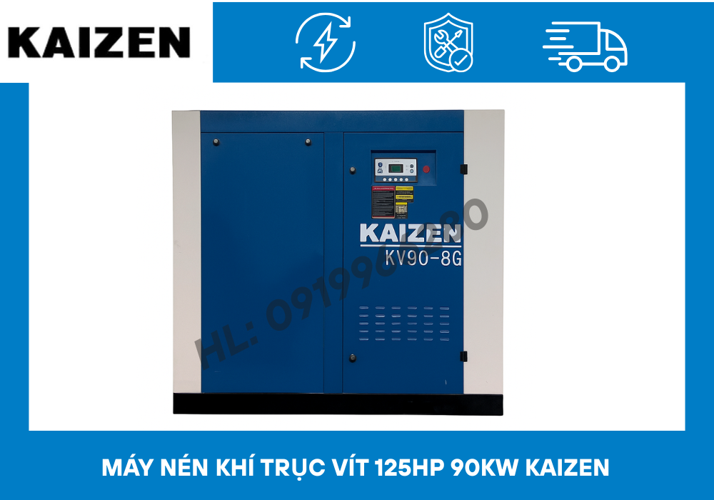 Máy nén khí trục vít 125hp 90kw KAIZEN