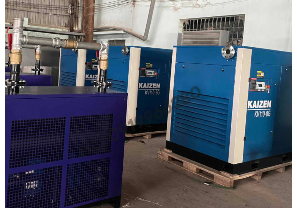 Máy nén khí trục vít 150hp 110kw Kaizen
