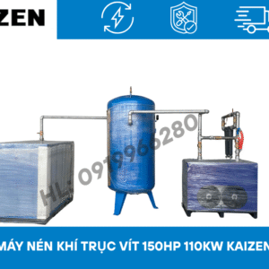 Máy nén khí trục vít 150hp 110kw Kaizen