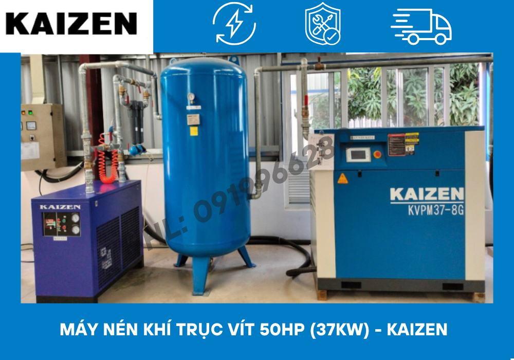 Máy nén khí trục vít 50hp 37kw