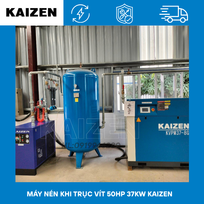 Máy nén khí trục vít 50hp 37kw - KAIZEN