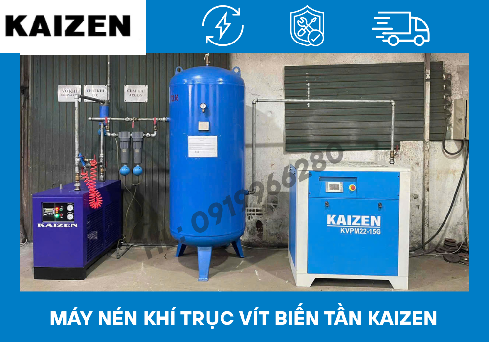 Máy nén khí trục vít biến tần Inverter KAIZEN