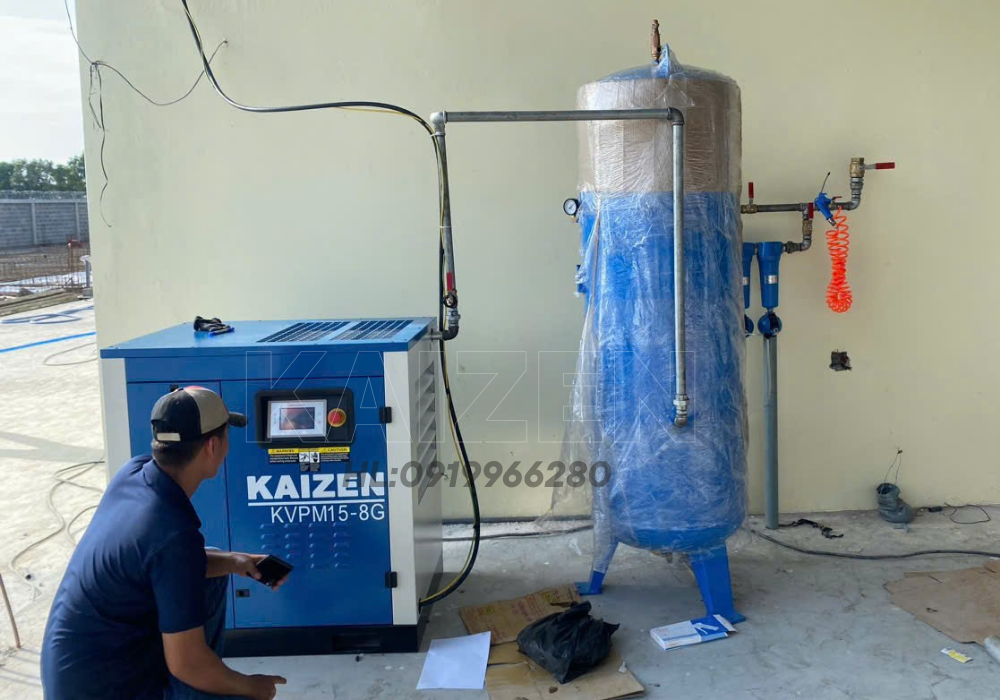 MÁY NÉN KHÍ 20HP 15KW BIẾN TẦN INVERTER - KAIZEN