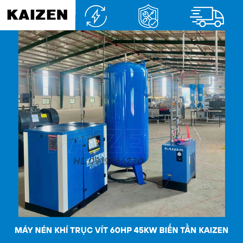 MÁY NÉN KHÍ 60HP 45KW BIẾN TẦN